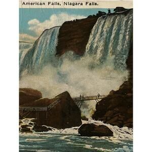 Vintage 1931 Lithograph Ephemera Postcard Travel Souvenir Niagara Falls, NY USA